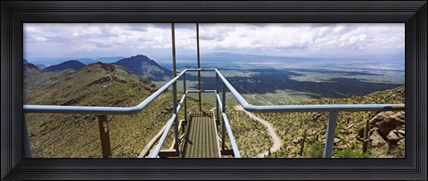 Framed South West view towards the Old Tucson Movie Set, Tucson Mountain Park, Tucson, Arizona Print