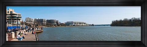 Framed Visitors at Old Georgetown waterfront, Potomac River, Washington DC, USA Print
