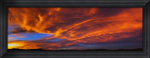 Framed Clouds in the sky at sunset, Taos, Taos County, New Mexico, USA Print