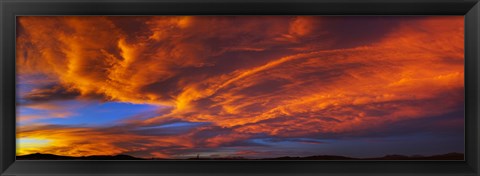 Framed Clouds in the sky at sunset, Taos, Taos County, New Mexico, USA Print