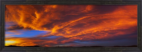 Framed Clouds in the sky at sunset, Taos, Taos County, New Mexico, USA Print
