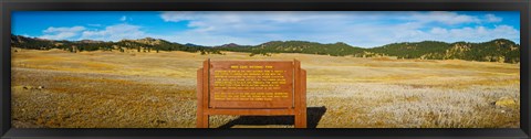 Framed Signboard at Wind Cave National Park, Black Hills National Forest, South Dakota, USA Print