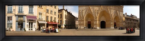 Framed Facade of a cathedral, St. Jean Cathedral, Lyon, Rhone, Rhone-Alpes, France Print