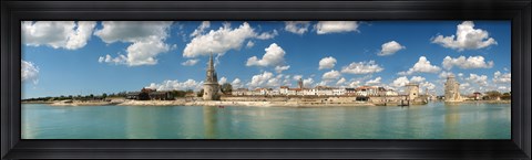 Framed Three towers at the port of La Rochelle, Charente-Maritime, Poitou-Charentes, France Print