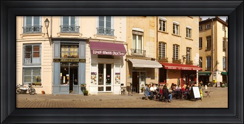 Framed Buildings in a city, St. Jean Cathedral, Lyon, Rhone, Rhone-Alpes, France Print