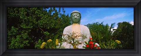 Framed Low angle view of a Buddha statue, Lahaina Jodo Mission, Maui, Hawaii, USA Print