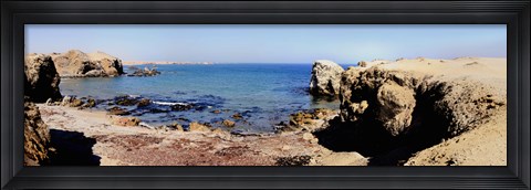 Framed Rock formations on the beach, Marcona, Nazca, Peru Print