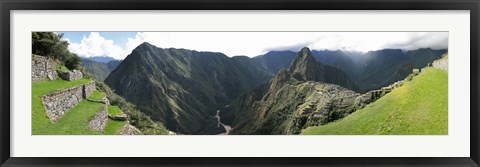 Framed High angle view of a valley, Machu Picchu, Cusco Region, Peru Print