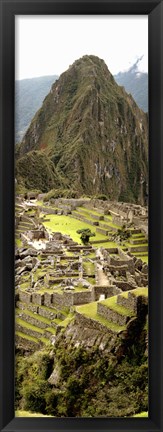 Framed High angle view of an archaeological site, Machu Picchu, Cusco Region, Peru Print