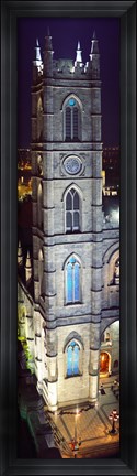 Framed Notre Dame De Montreal at night, Montreal, Quebec, Canada Print