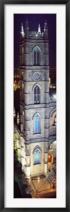 Framed Notre Dame De Montreal at night, Montreal, Quebec, Canada Print