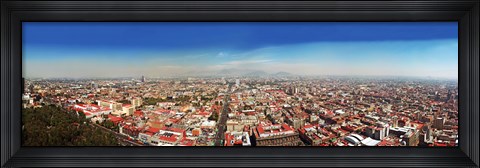 Framed Aerial view of cityscape, Mexico City, Mexico Print