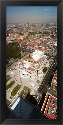 Framed High angle view of Palacio de Bellas Artes, Mexico City, Mexico Print