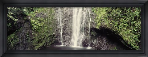 Framed Water falling from a rock, Hawaii, USA Print