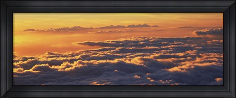 Framed Sunset above the clouds, Hawaii, USA Print