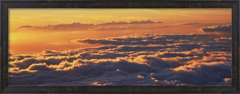 Framed Sunset above the clouds, Hawaii, USA Print