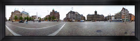 Framed Royal Palace and the Nieuwe Kerk, Dam Square, Amsterdam, Netherlands Print