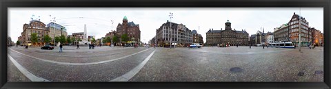 Framed Royal Palace and the Nieuwe Kerk, Dam Square, Amsterdam, Netherlands Print