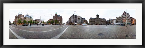 Framed Royal Palace and the Nieuwe Kerk, Dam Square, Amsterdam, Netherlands Print