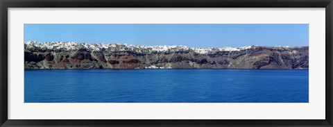 Framed Town at the coast, Fira, Santorini, Cyclades Islands, Greece Print