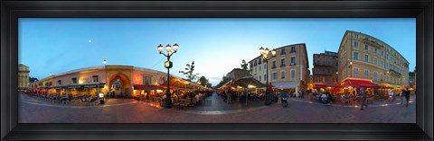 Framed Street with buildings at dusk, Nice, Alpes-Maritimes, Provence-Alpes-Cote d&#39;Azur, France Print