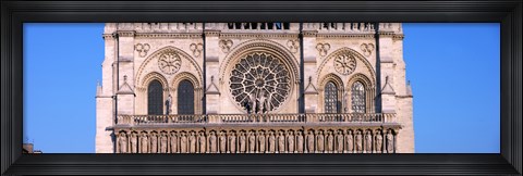 Framed Architectural detail of a cathedral, Notre Dame de Paris, Paris, Ile-de-France, France Print