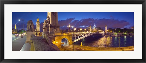 Framed Pont Alexandre III bridge at dusk, Seine River, Paris, Ile-de-France, France Print