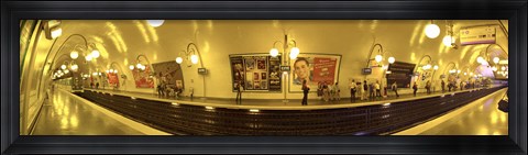 Framed 360 degree view of a metro station, Paris, Ile-de-France, France Print
