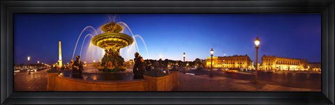 Framed Place de la Concorde at dusk, Paris, Ile-de-France, France Print