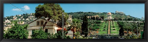 Framed Baha&#39;i Temple on Mt Carmel, Haifa, Israel Print