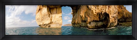 Framed Azure Window natural arch in the sea, Gozo, Dwejra, Malta Print