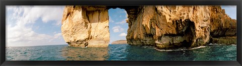 Framed Azure Window natural arch in the sea, Gozo, Dwejra, Malta Print