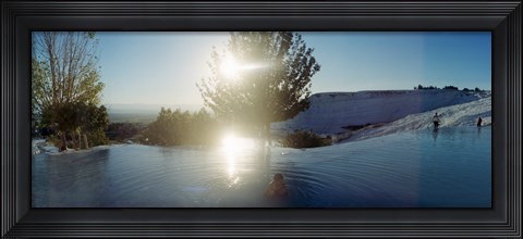 Framed Boy enjoying the hot springs and travertine pool, Pamukkale, Denizli Province, Turkey Print