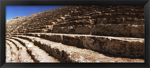 Framed Steps of the theatre in the ruins of Hierapolis, Pamukkale, Denizli Province, Turkey Print