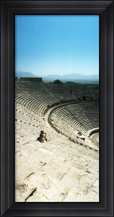 Framed Ancient theatre in the ruins of Hierapolis, Pamukkale,Turkey (vertical) Print