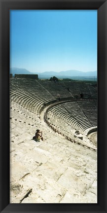 Framed Ancient theatre in the ruins of Hierapolis, Pamukkale,Turkey (vertical) Print