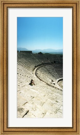 Framed Ancient theatre in the ruins of Hierapolis, Pamukkale,Turkey (vertical) Print