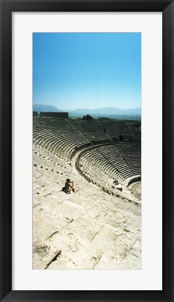 Framed Ancient theatre in the ruins of Hierapolis, Pamukkale,Turkey (vertical) Print