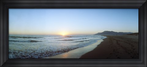 Framed Sunset over the sea, Patara Beach, Patara, Antalya Province, Turkey Print