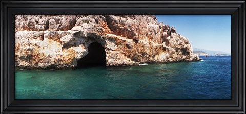 Framed Entrance of the Pirates Cave on the Mediterranean Sea, Kekova, Antalya Province, Turkey Print