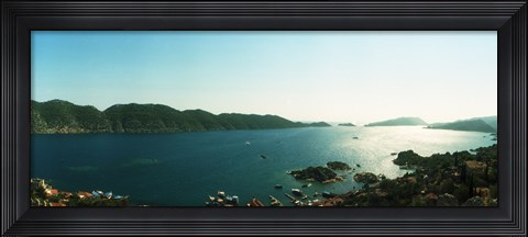 Framed Mediterranean Sea viewed from the Byzantine Castle, Kekova, Lycia, Antalya Province, Turkey Print