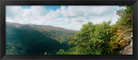 Framed Trees on mountain, view from Sunset Rock, Kaaterskill Falls area, Catskill Mountains, New York State, USA Print