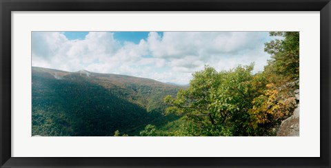 Framed Trees on mountain, view from Sunset Rock, Kaaterskill Falls area, Catskill Mountains, New York State, USA Print