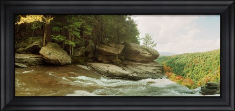 Framed Kaaterskill Falls in autumn, Catskill Mountains, New York State, USA Print