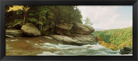 Framed Kaaterskill Falls in autumn, Catskill Mountains, New York State, USA Print