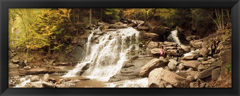 Framed Tourists at Kaaterskill Falls, Catskill Mountains, New York State, USA Print