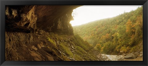 Framed View of the Catskills from Kaaterskill Falls in autumn, New York State, USA Print