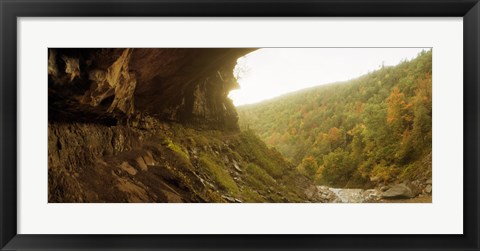 Framed View of the Catskills from Kaaterskill Falls in autumn, New York State, USA Print