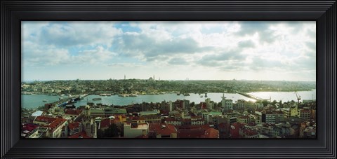 Framed Istanbul skyline on a cloudy day, Turkey Print