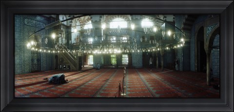 Framed Interiors of a mosque, Rustem Pasha mosque, Istanbul, Turkey Print